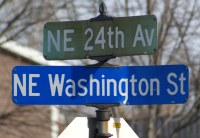 President Washington Street Sign