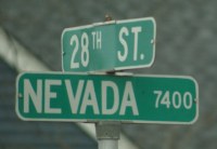 Nevada Street Sign