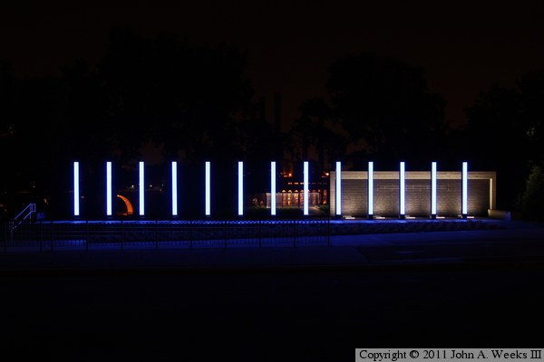 I-35W Bridge Memorial — The Remembrance Garden At Night